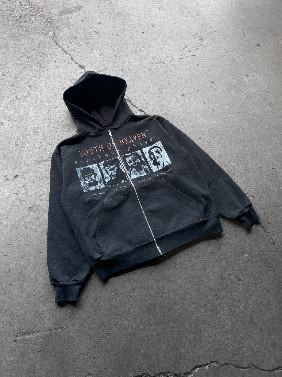 CRASHOUT - Heavyweight Zip-Up Hoodie Black