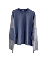 DISTRESSED PATCHWORK LONGSLEEVE - INDIGO