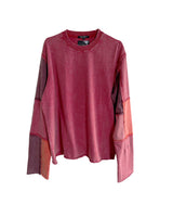 DISTRESSED PATCHWORK LONGSLEEVE - RUBY
