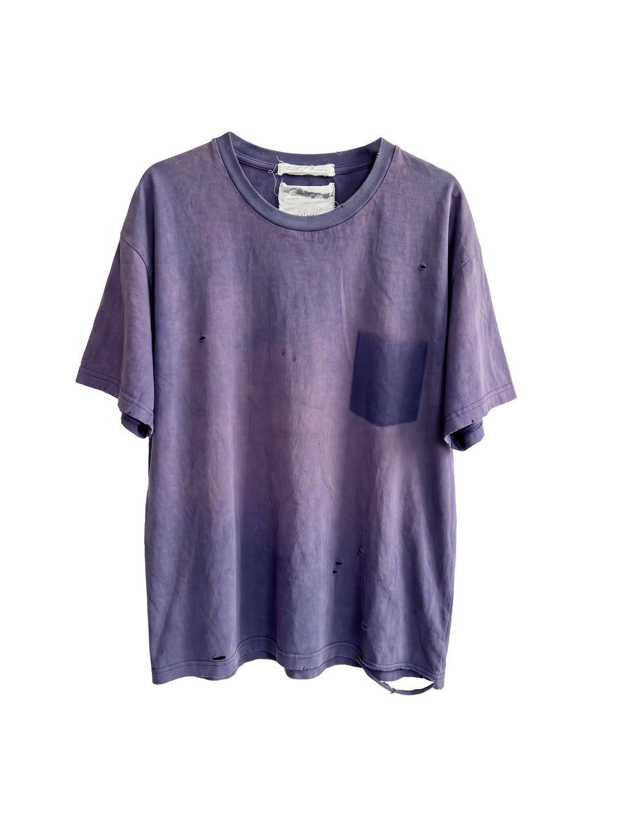 HUGO DISTRESSED GHOST POCKET TEE - VIOLET