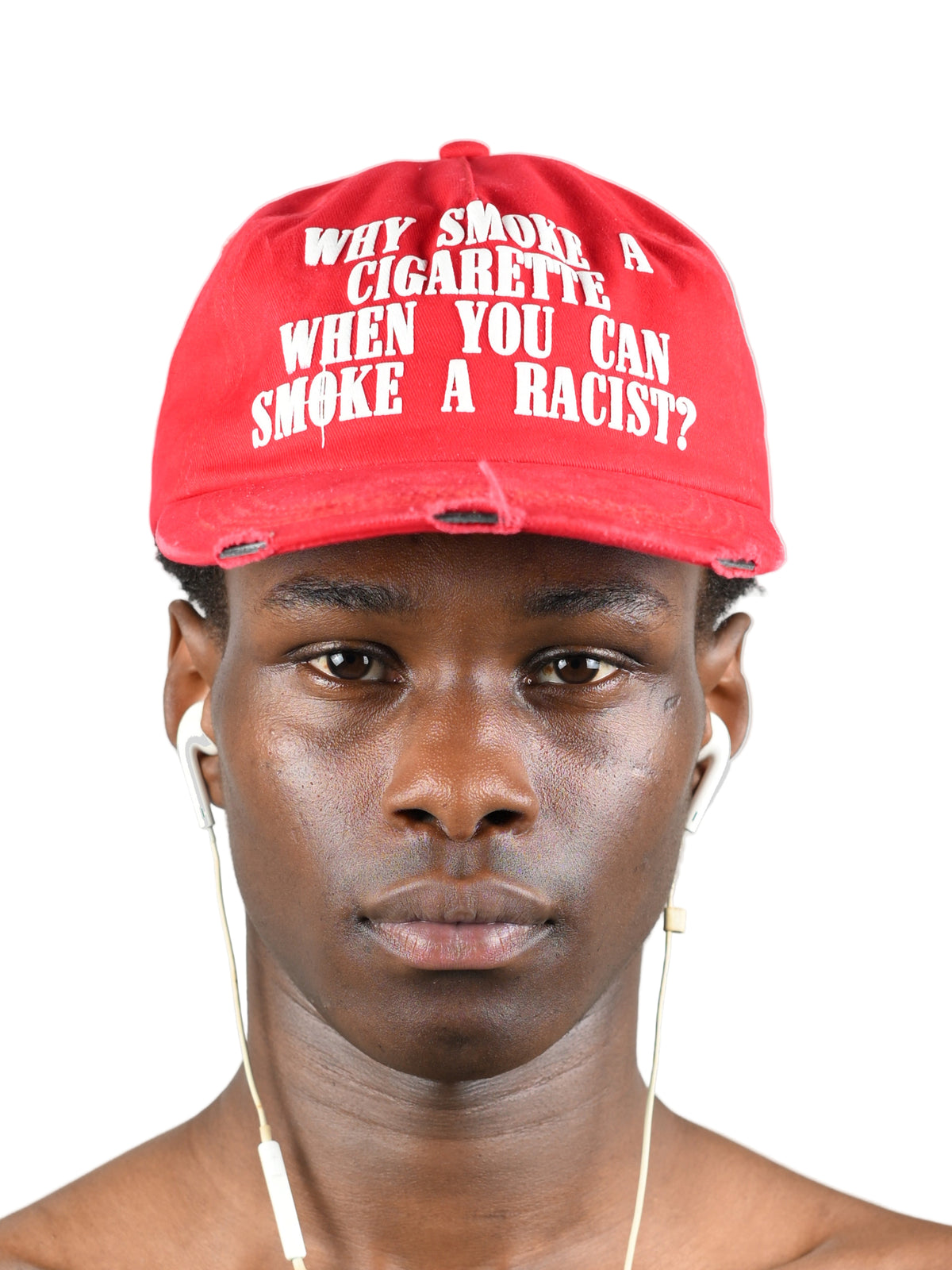 S.A.R. - Red Puff Print Canvas Hat