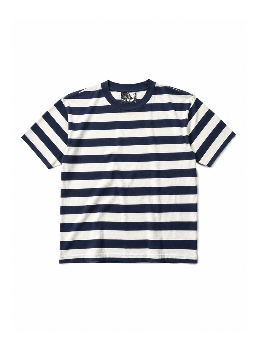 STRIPED BLANK TEE NAVY