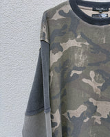 DISTRESSED PATCHWORK THERMAL - CAMO GREEN
