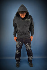 777 DIVISION  - RHINESTONE ZIP HOODIE