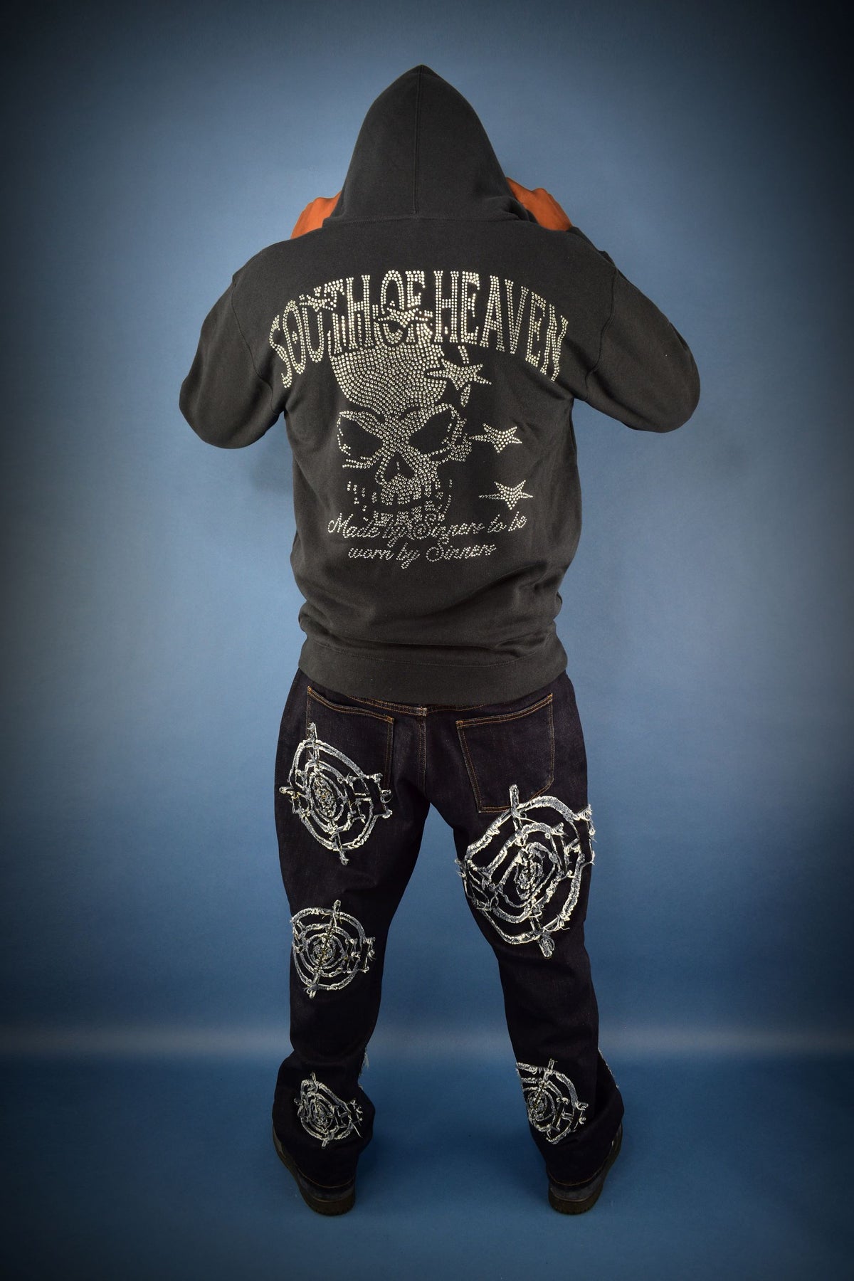 777 DIVISION  - RHINESTONE ZIP HOODIE